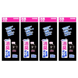 【Great Value 120-Piece Pack】Dainichi Sangyo Deodorizing Plastic Garbage Bags, 120 Pieces (30 Pieces x 4 Books), 11.8 x 15.7 inches (30 x 40 cm), Thickness 0.02mm, Made in Japan, with Japanese