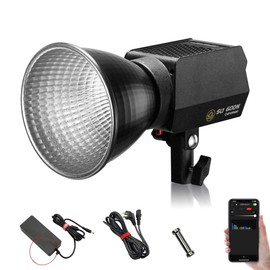IFOOTAGE COB Video Light SL1 60DN, CRI 98/TLCI 99/12200 LM, 70W COB Continuous Video Light with 5600K Daylight, Blueteeth APP Control, Support AC Adapter & 14.8V-20V V-Mount Battery Grip