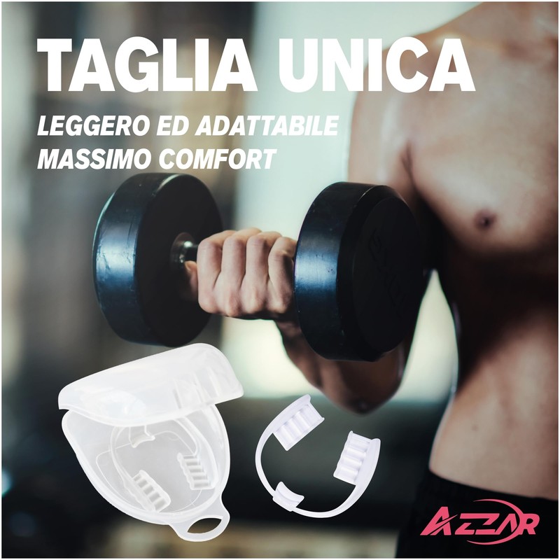 AZZAR - Powerlifting Mouth Guard Transparent for All Sports and