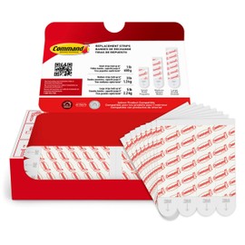 Command Indoor Large Replacement Strips, Holds up to 5 lb, 20 Adhesive Strips, Damage Free Wall Hanging, Re-Hang Large Hooks for Home Décor and Wall Décor