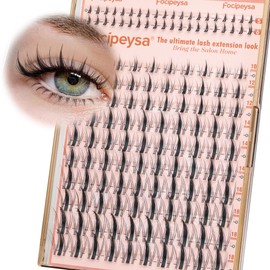Focipeysa Manga Lashes Cluster Wispy Clusters Lashes 120 PCS Clusters Eyelash Extensions with Bottom Lash 8-16mm Mixed D Curl Individual Eyelash Extensions Spiky
