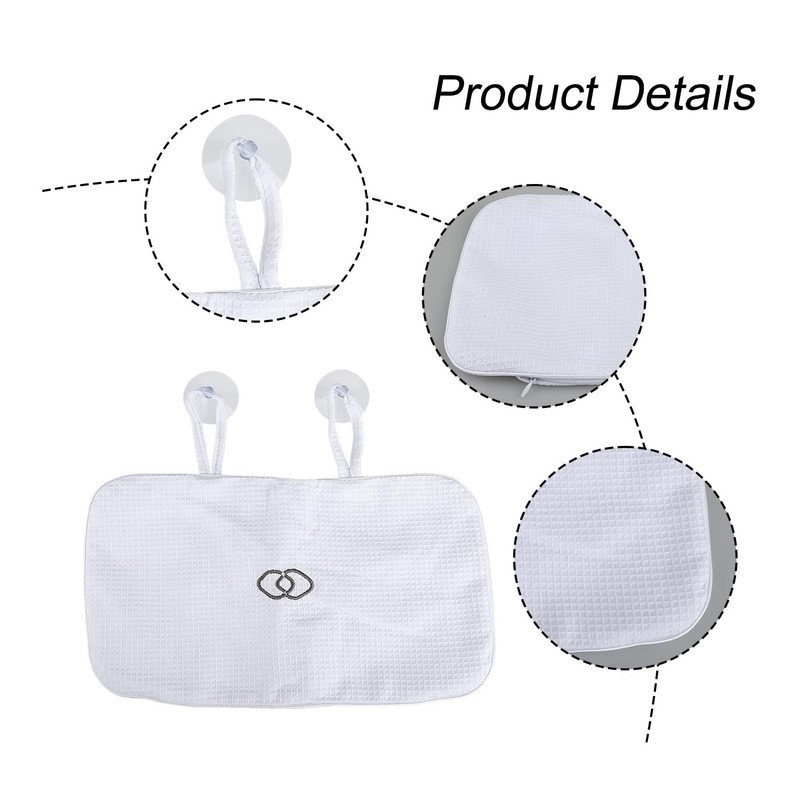 Thyonta Non-Slip Bathtub Inflatable Cushion Embroidered Bath Pillow with Suction