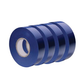 Xtricity Vinyl Blue Electrical Tape 3/4 inch x 66 Ft for Electrical Insulation, Wire Bundling and DIY Repairs – Durable, Stretchy, General Purpose – Up to 600V (4 Pack)