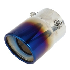 INFINAUTO Roll Edge Exhaust Tip Rear 3.1" Inlet 3.5" Outlet 5.2" Length for Car Tailpipe Stainless Steel Burnt Blue Bolt on