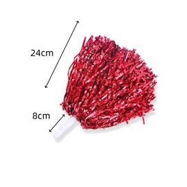 2 Pairs Cheerleader Pom Poms Glitter Applause Balls Pink Pom Poms for Dance School Sports Competition