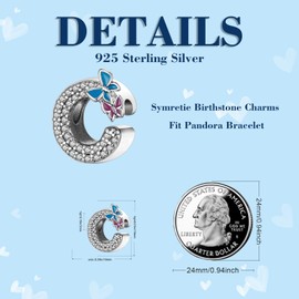 Symretie Women's 925 Sterling Silver A-Z Letter Charms Pendant Initial Beads Charms Compatible with European Bracelets and Necklace, Silver