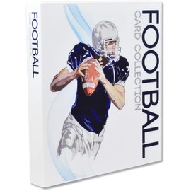 UniKeep Football Themed Trading Card Collection Binder with Trading Card Pages. (Blue, Metal Rings)