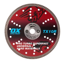 OX Spectrum Superior Turbo Diamond Multi-Steel Blade - Circular Cutting Disc - Ideal for Cutting Metal, Steel, and All Construction Products - Red, 230/22.23 mm
