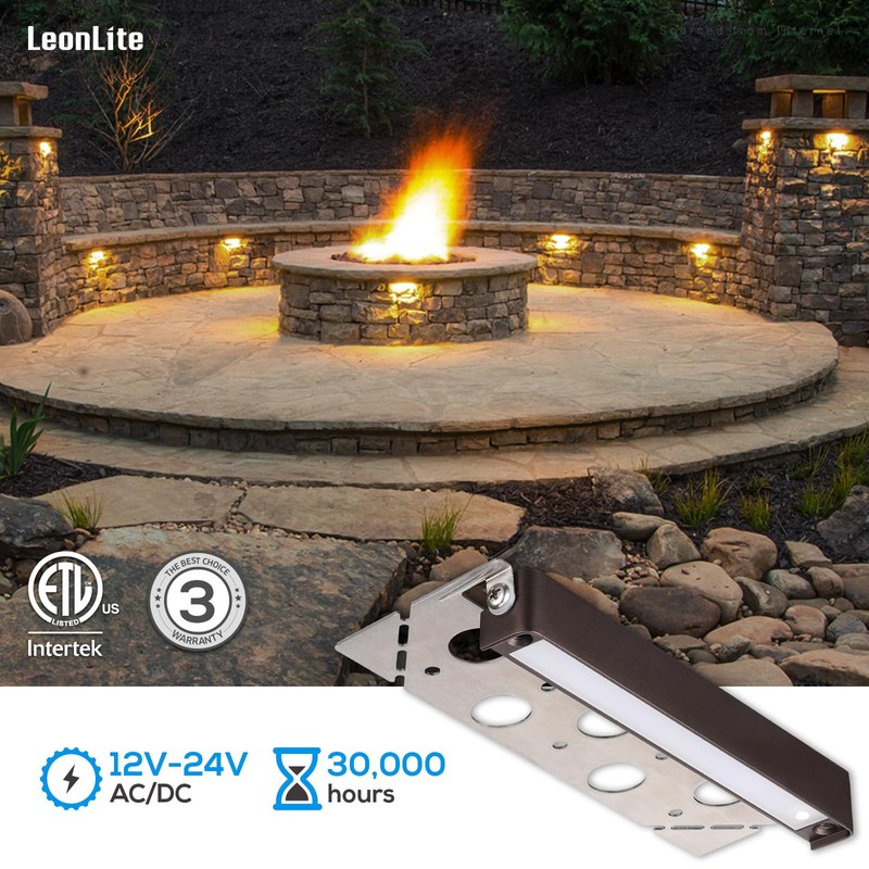 LEONLITE 7 Inch LED Hardscape Lighting, Update Retaining Wall Lights,