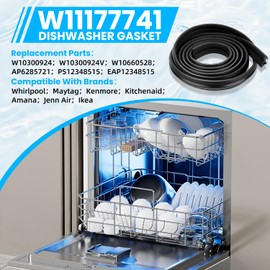 W11177741 Dishwasher Door Gasket Compatible with Whirlpool Maytag KitchenAid Kenmore, Dishwasher Gasket Door Seal for W10300924, W10660528, W10300924V, 4843807