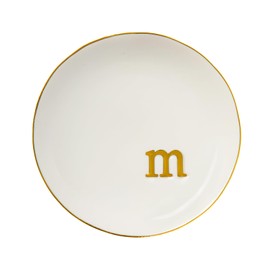 COMMGOAL Ceramic Ring Holder for Jewelry, Jewelry Tray, Ring Dish, Aesthetic Room Decor, Engagement Gifts Bride Gifts Wedding Gifts for Women, White, 4.75"(M)