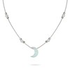 Crescent Moon Opal Necklace 925 Sterling Silver Chain White Moon
