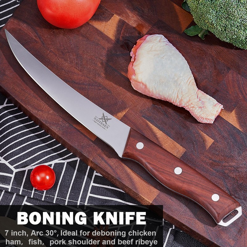 Naitesen 3PCS Professional Butcher Knives Set, BBQ Brisket Beef Slicing