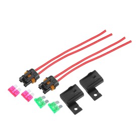 Motoforti 2 Set Inline Fuse Holder Waterproof Blade Style ATO/ATC Holder 50A 12A Gauge Wiring Harness with Cover for Automotive Marine Long-Lasting
