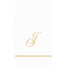 Entertaining with Caspari Monogram Initial J Paper Guest Napkins, Pack of 15