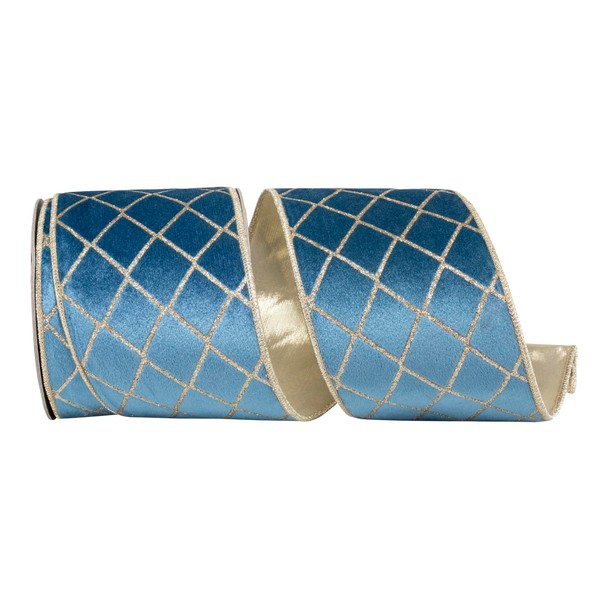 Reliant Ribbon Diamond Glitter Stripes Plush Velvet Deluxe Wired Edge