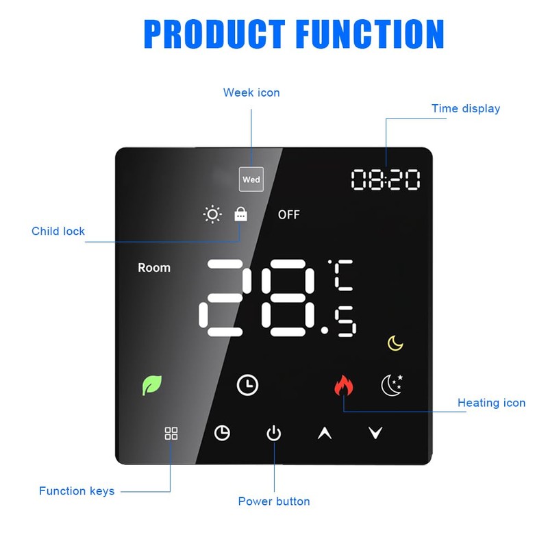 Smart Thermostat, Smart Thermostat for Home Touchscreen Voice Control Temperature