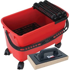 Rubi Tools Rubiclean Triple Wash Bucket Includes 1 Interchangeable Sponge With Handle