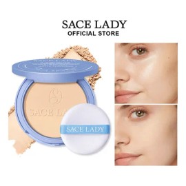 Sace Lady Polvo Compacto Base de Maquillaje Matte, Control de brillo, A Prueba de Agua y Larga Duración 01 Marfil Suave