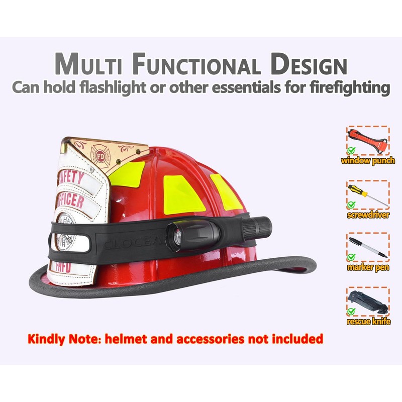 2 Pack Firefighter Helmet Straps, Thickened Rubber Firefighter Helmet Band
