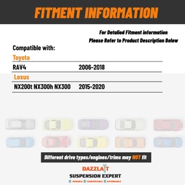 TO-09LR Adjustable Rear Camber Arms, Set of 2 Left & Right, Fit for Toyota RAV4 2006-2018丨Lexus NX200t NX300h NX300 2015-2020丨48790-42020, 48770-42040