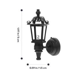 Leorx Vintage DIY Dollhouse 1 12 Dollhouse Miniature LED Wall Light Lamp (Black)