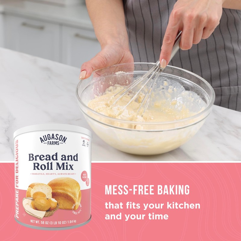 Augason Farms Bread and Roll Mix Can Emergency Food Supply,