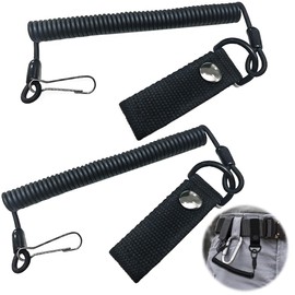 Pack of 2 Paracord Tactical Lanyard, Spiral Key Pendant, Safety Rope, Elastic Fishing Lanyards, Key Band Camping, Anti-Lost Lanyard, Elastic Paracord for Keys Fishing Camping