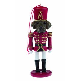 E&S Imports Soldier Nutcracker Dogs Ornament, 5 in, Chocolate Lab, 1 ea