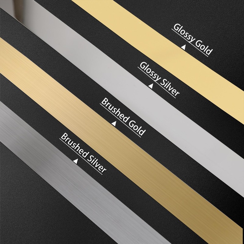 Lunghaa Peel and Stick Metal Finish Molding Trim, Stainless Steel