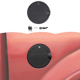 RT-TCZ Fuel Filler Door Locking Gas Tank Cap Cover Accessories for Ford F150 2015-2020 (Matte Black)