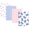 Hudson Baby Unisex Baby Cotton Flannel Burp Cloths 4-Pack, Beautiful