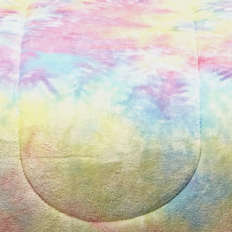 Elefantito Cobertor Individual Con Borrega Acuarela Tie Dye Ultra Suave