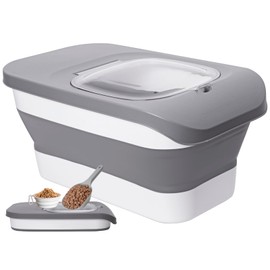 DDMOMMY 10-13 Lbs Dog Food Stroage Container, Collapsible Dog Food Containers with Airtight Lid, Pet Food Scoop and Silicone Dog Bowl, Pet Food Storage Container Dry Food for Dog, Cat and Other Pets