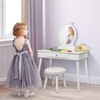 GOFLAME Kids Vanity Set, Princess Dressing Table Set, Wooden Dresser,
