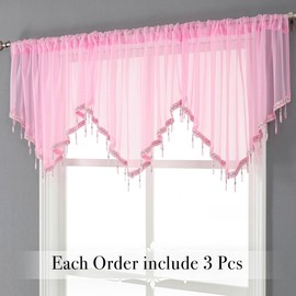 WUBODTI - Cortina de cenefa para ventana pequeña, con cenefa de darkenin, ajustable para cortinas, cortinas de globo y cortinas, para cocina, recámara, sala de estar