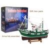 SAILINGSTORY Wooden Fishing Boat Model Ship Model Decor Green