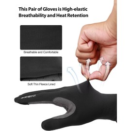 INBIKE Guantes de Lana Fina para Hombre y Mujer, Guantes Acolchados con Pantalla táctil para Ciclismo, para Correr, Conducir, Andar en Bicicleta, Senderismo