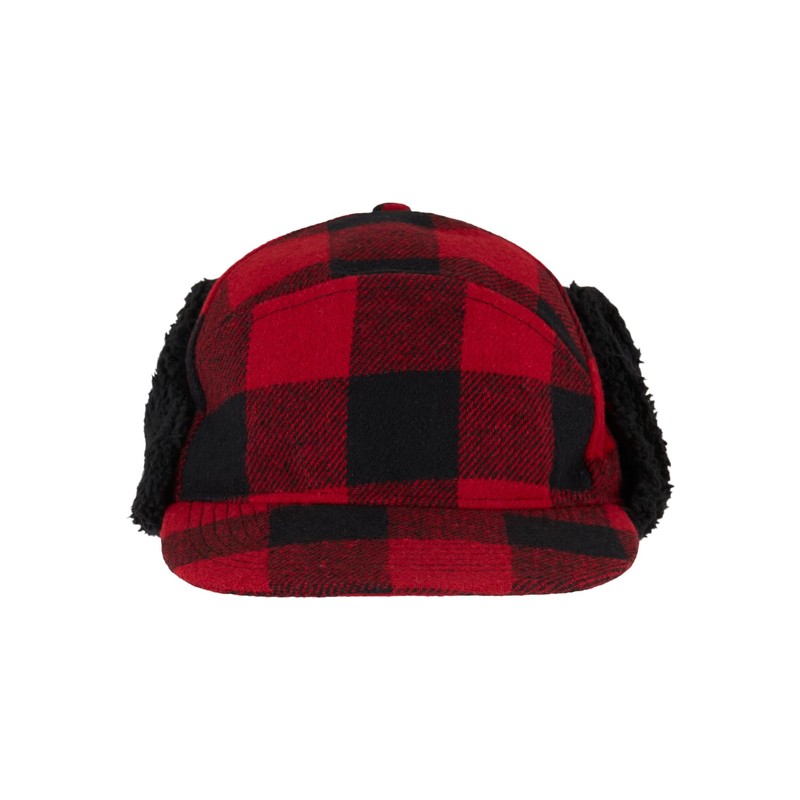 Brandit Lumberjack Winter Cap, Red/Black