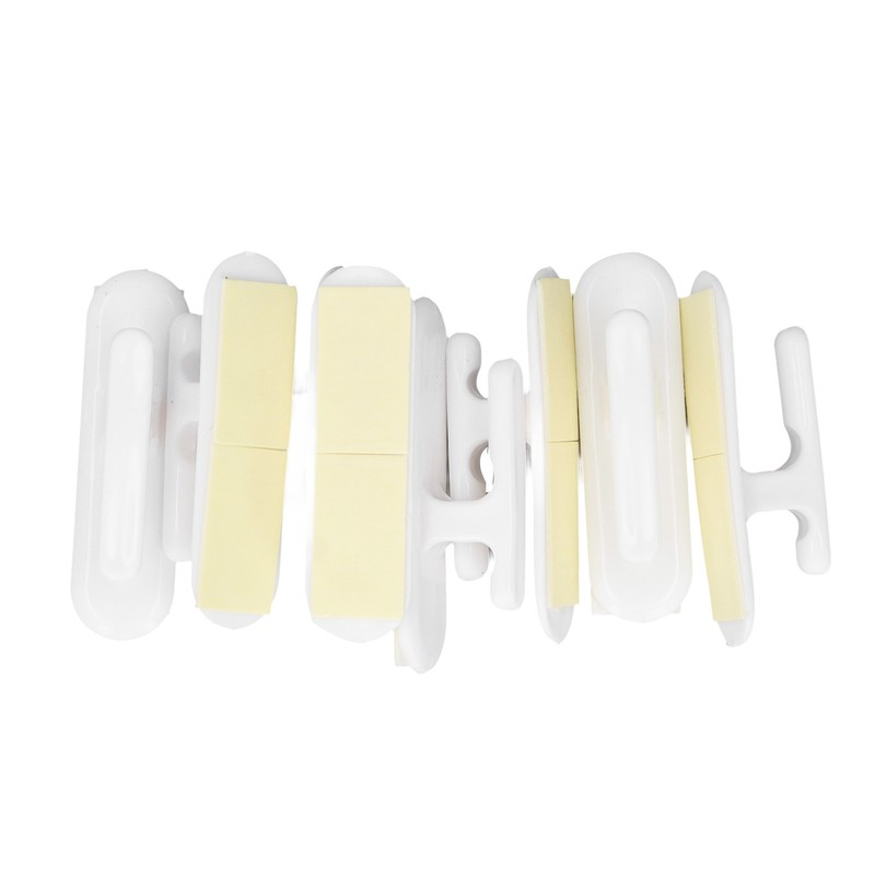 8Pcs Wall Self Adhesive Curtain Hooks White Reusable Plastic Curtain