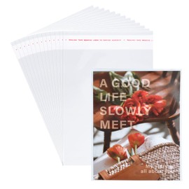 Miraclekoo 100Pcs 4-1/2 x 6-1/2 Inch Resealable Cello Cellophane Bags,Thick Clear Plastic Sleeves - Fit A4 Envelope 4X6 Photos Cards Prints Treats Cookie Candy