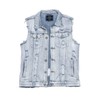 VICTORIOUS Distressed Denim Jean Vest Jacket DK101 - Classic Light