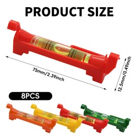 8 Pcs String Line Level Post, 2.95inch Small Bubble Level with Shockproof Frame, High Accuracy Vial for Carpentry, Masonry, Plumbing, Construction, DIY, and Engineering Tools
