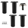 Black Round Furniture Legs 38x18cm Aluminium Alloy Adjustable Feet For