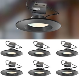 Lightdot 6in LED Recessed Light with Night Light 140lm/w (high efficency) Dimmable Soft Sleep-Helpness Recessed Lighting 6 inch, 3000K/4000K/5000K Can Lights with Night Light 1 Pack