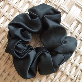 Blue Green Tourmaline Satin Hair Scrunchies-Regular - Made in the USA
