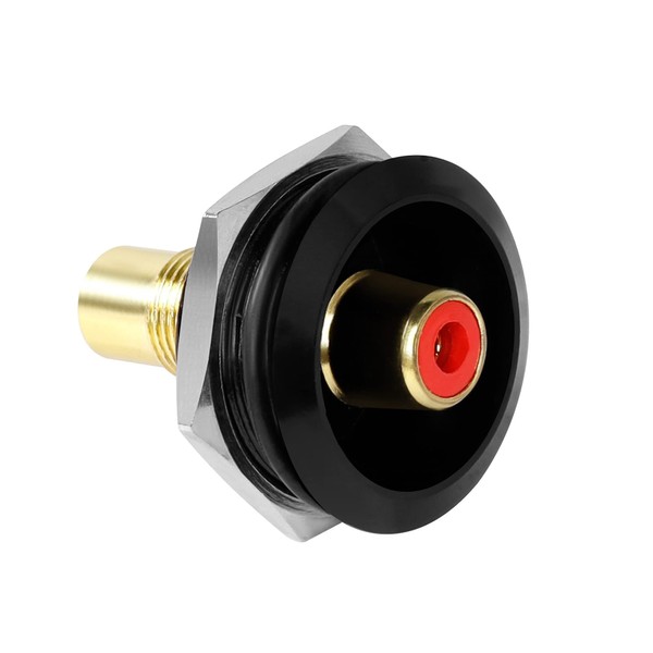 QIANRENON Gold Plated RCA Embedded Threaded Fixed Adapter, RCA Female