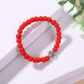 CACALOSS Handwoven Cross rosary Bracelets Rosary For Women Metal Rosary Cross Bracelets Prayer Bracelet Religious Bracelet Red