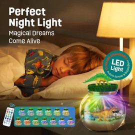 Dinosaurier-Geschenke – Dinosaurier-Terrarium-Set für Kinder – Geburtstagsgeschenk für Jungen im Alter von 4, 5, 6, 7, 8–12 Jahren – Dinosaurier-Spielzeug – Bastelset, Weihnachten Geschenke Kinder