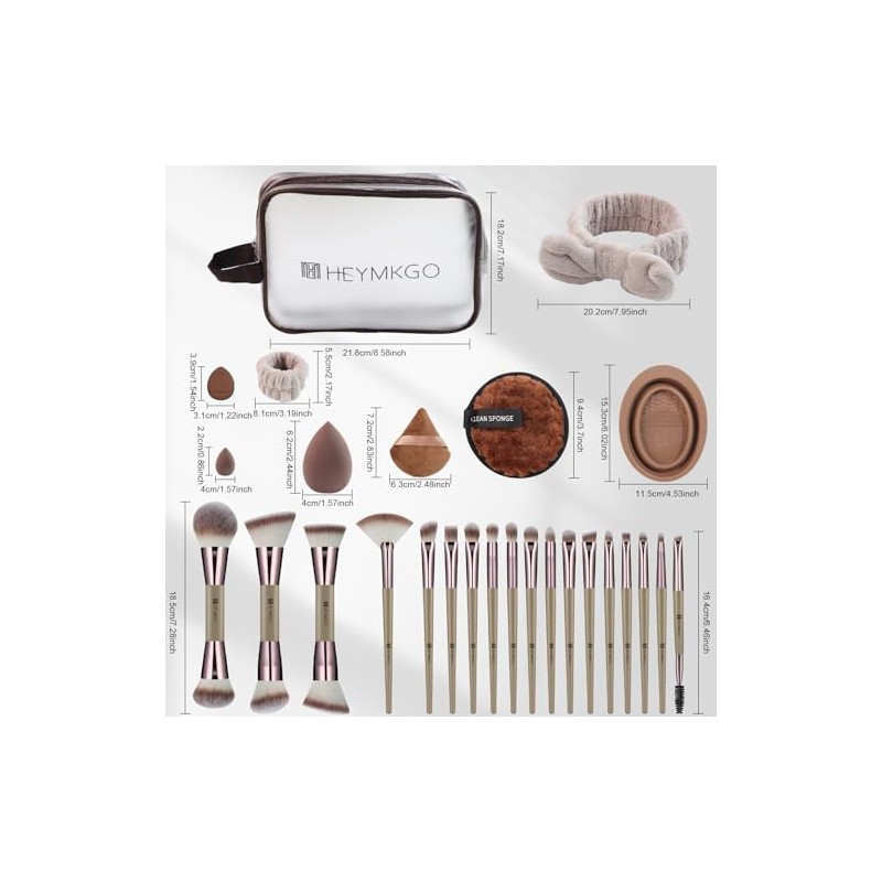 HEYMKGO Brochas de Maquillaje, Set Profesional de Brochas de Maquillaje